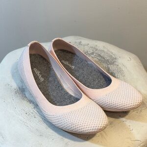 All Birds Size 6 Pale Pink Tree Breezers Ballet Slipper, Knit Eucalyptus Fiber